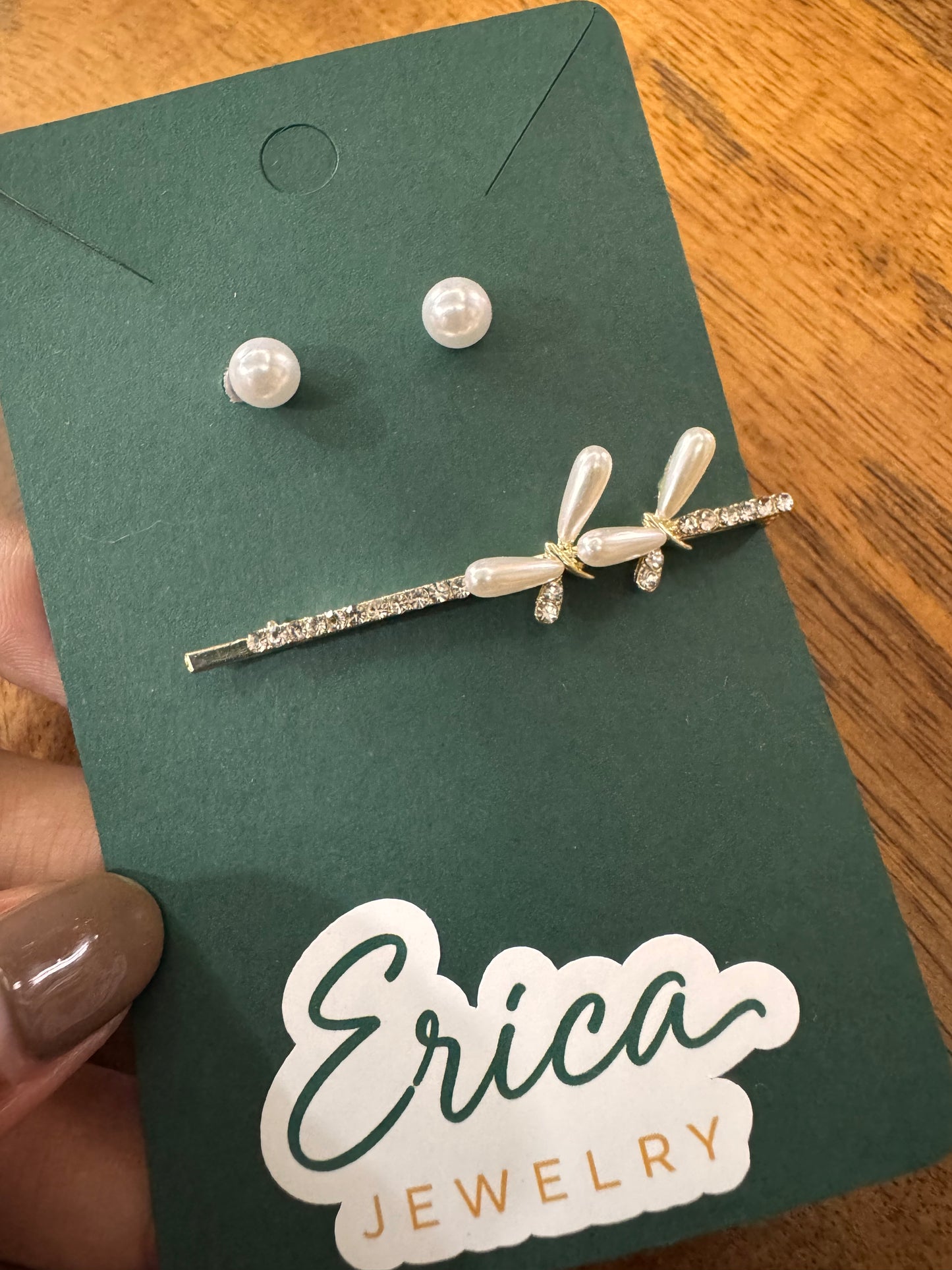 Pearl Blossom Hairpin & Stud Set