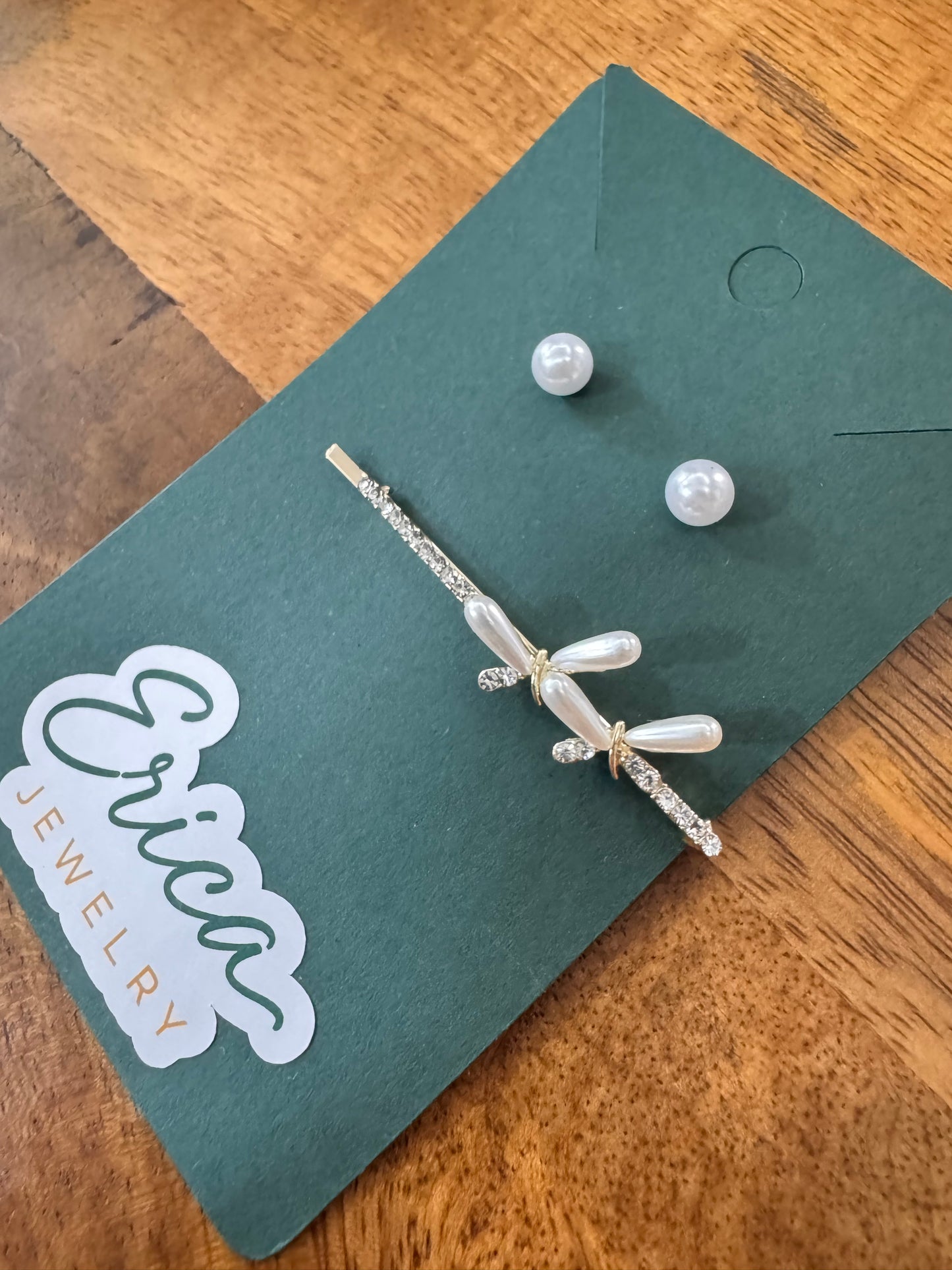 Pearl Blossom Hairpin & Stud Set