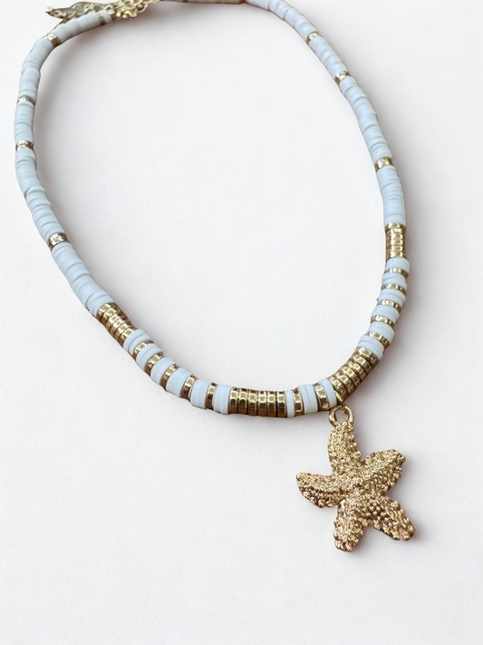 Coastal Charm Starfish Necklace Elegant, dainty and minimal jewelry perfect for everyday wear. Handcrafted gold and silver jewelry from Erica Jewelry India collection.