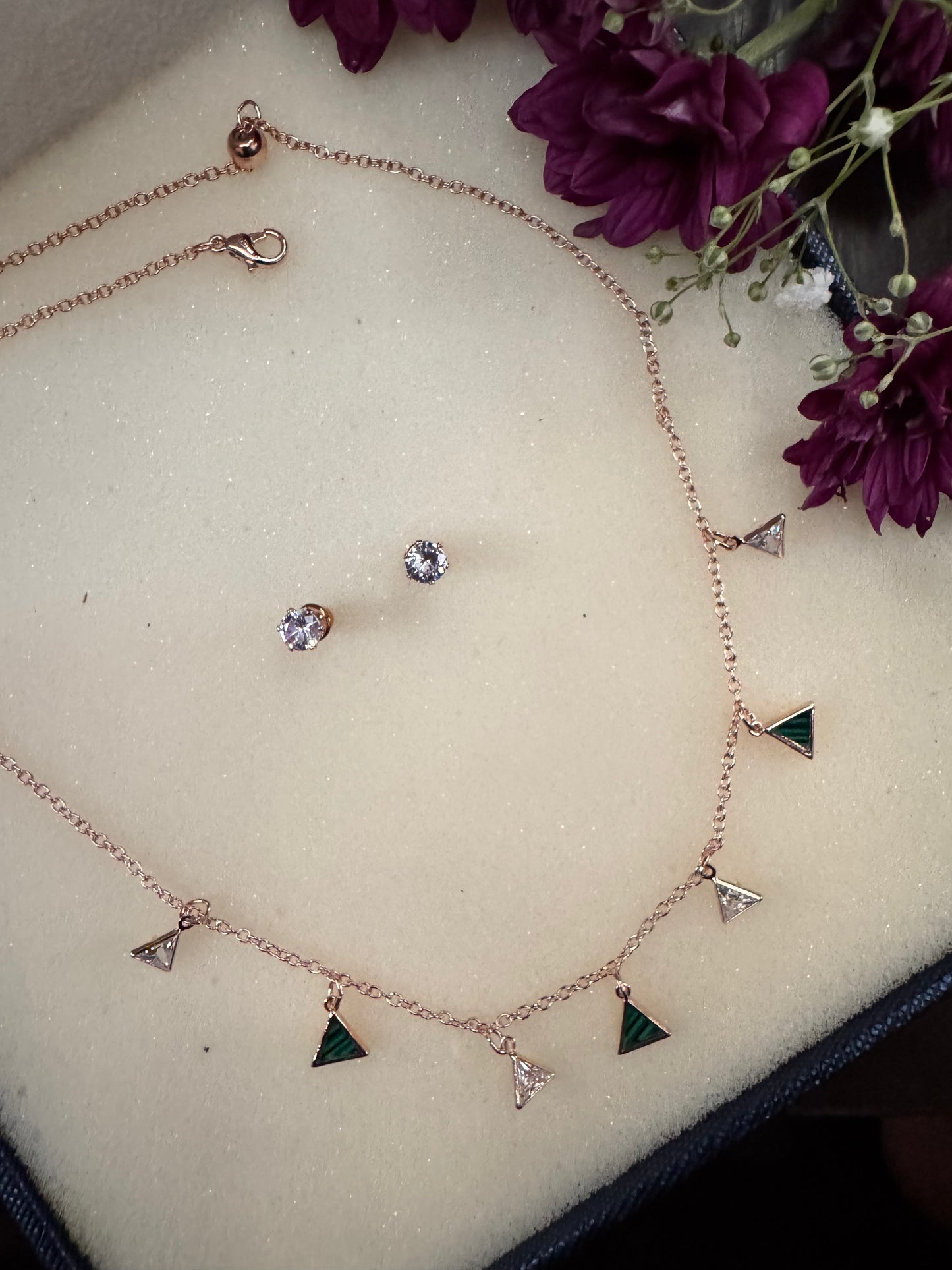 Emerald Apex Necklace Erica Jewelry India Dainty Everyday Minimal Gold Silver Jewelry