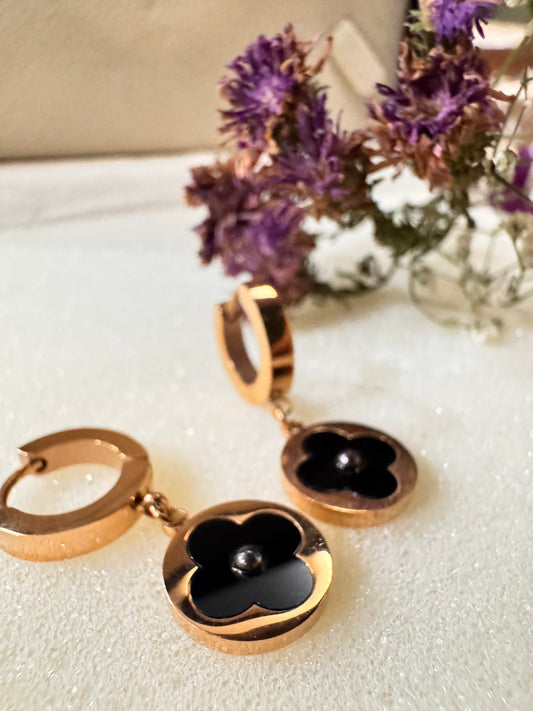 Rosegold Floral Mini Hoops