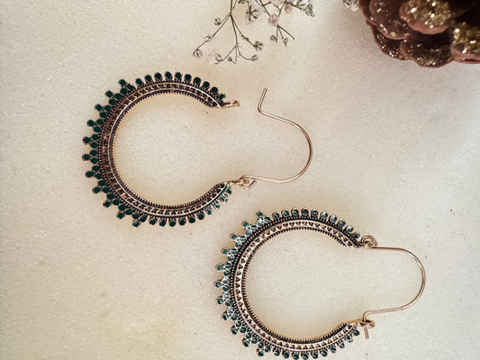 Jali Antique Gold Hoops