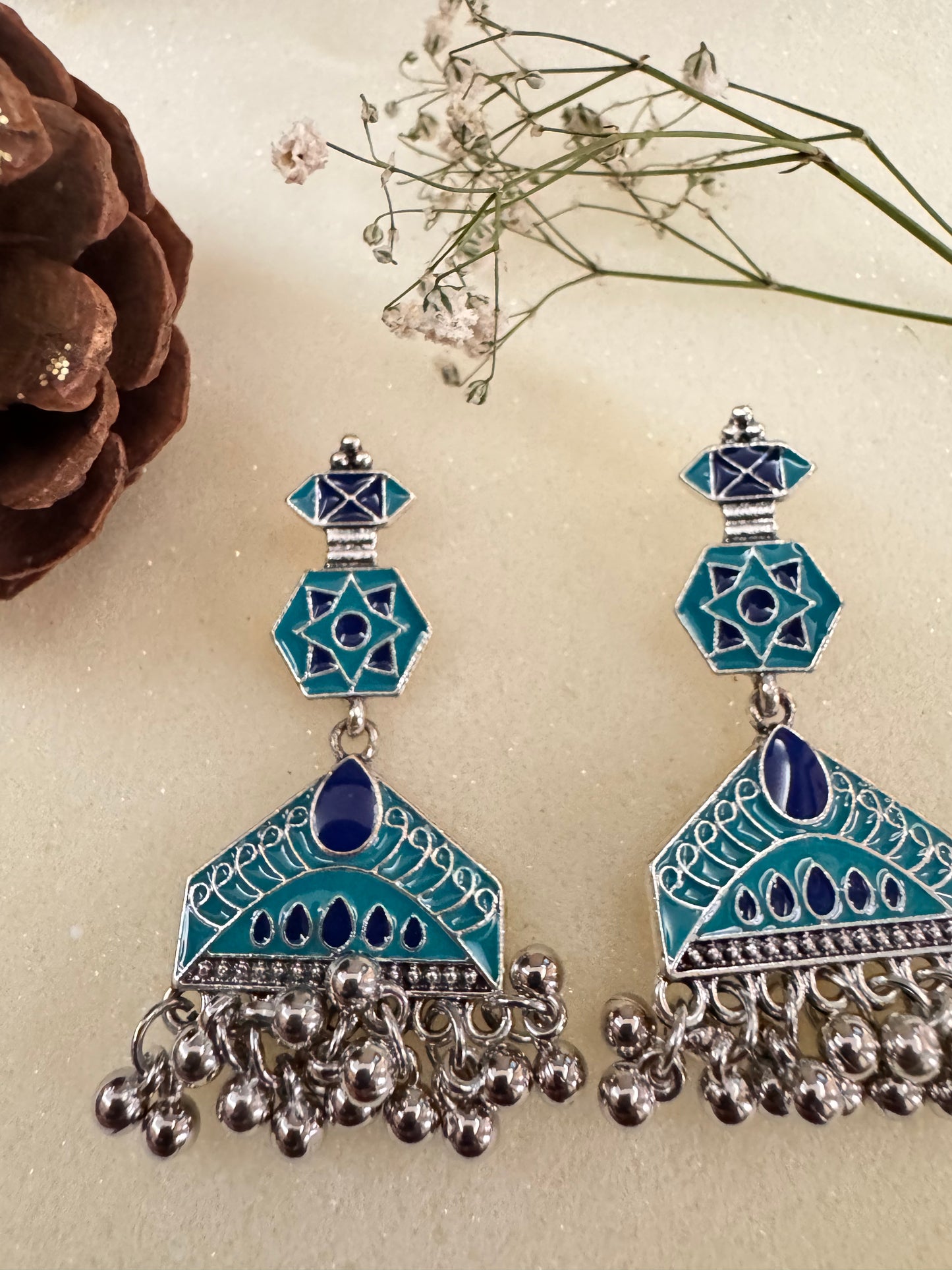 Zariya Turquoise Oxidized Danglers