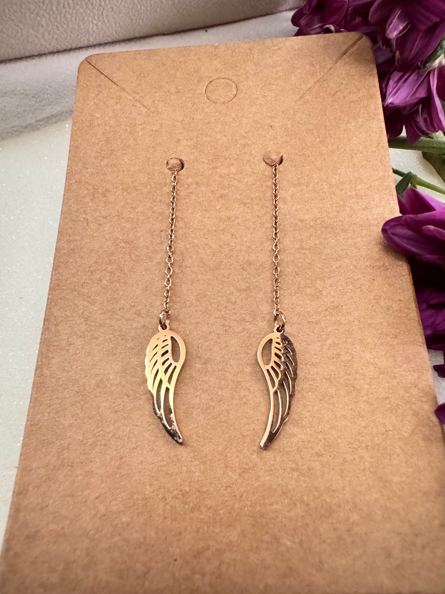 Angel Wings Drop Earrings