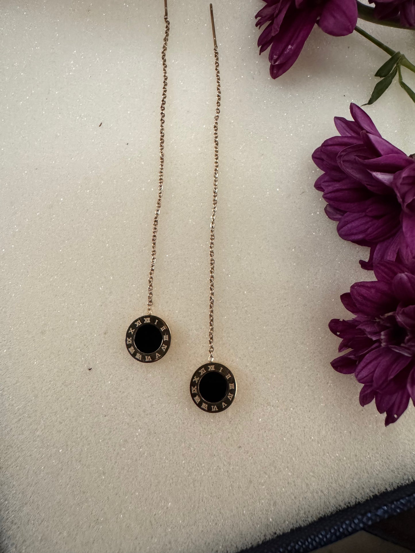 Roman Numeral Drop Earrings