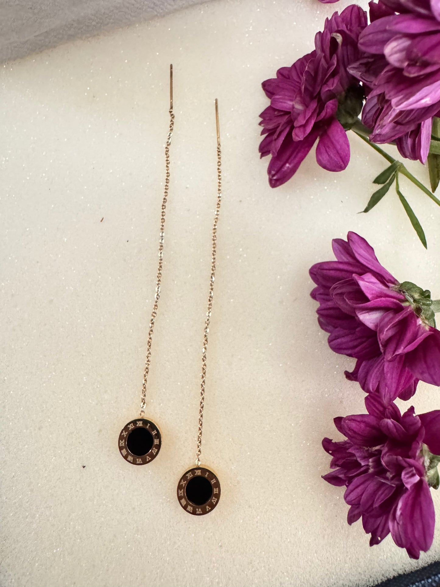 Roman Numeral Drop Earrings