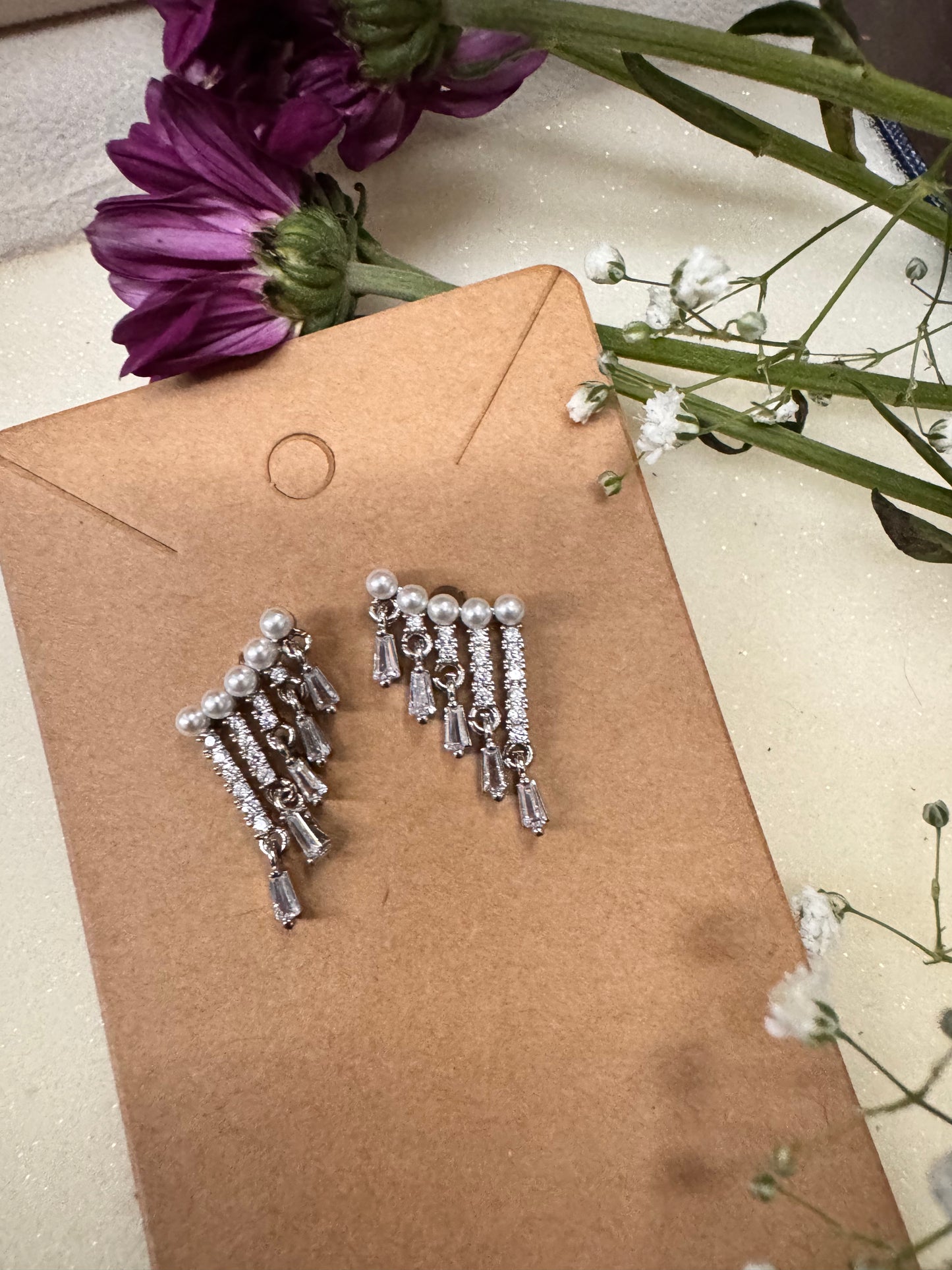 Pearl Drizzle Tassel Danglers