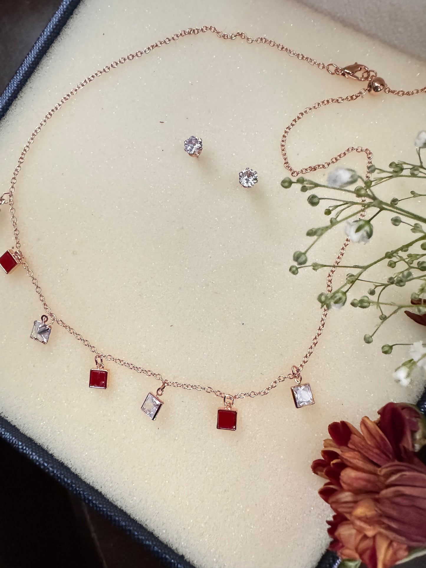 Scarlet Sparkle Necklace Set
