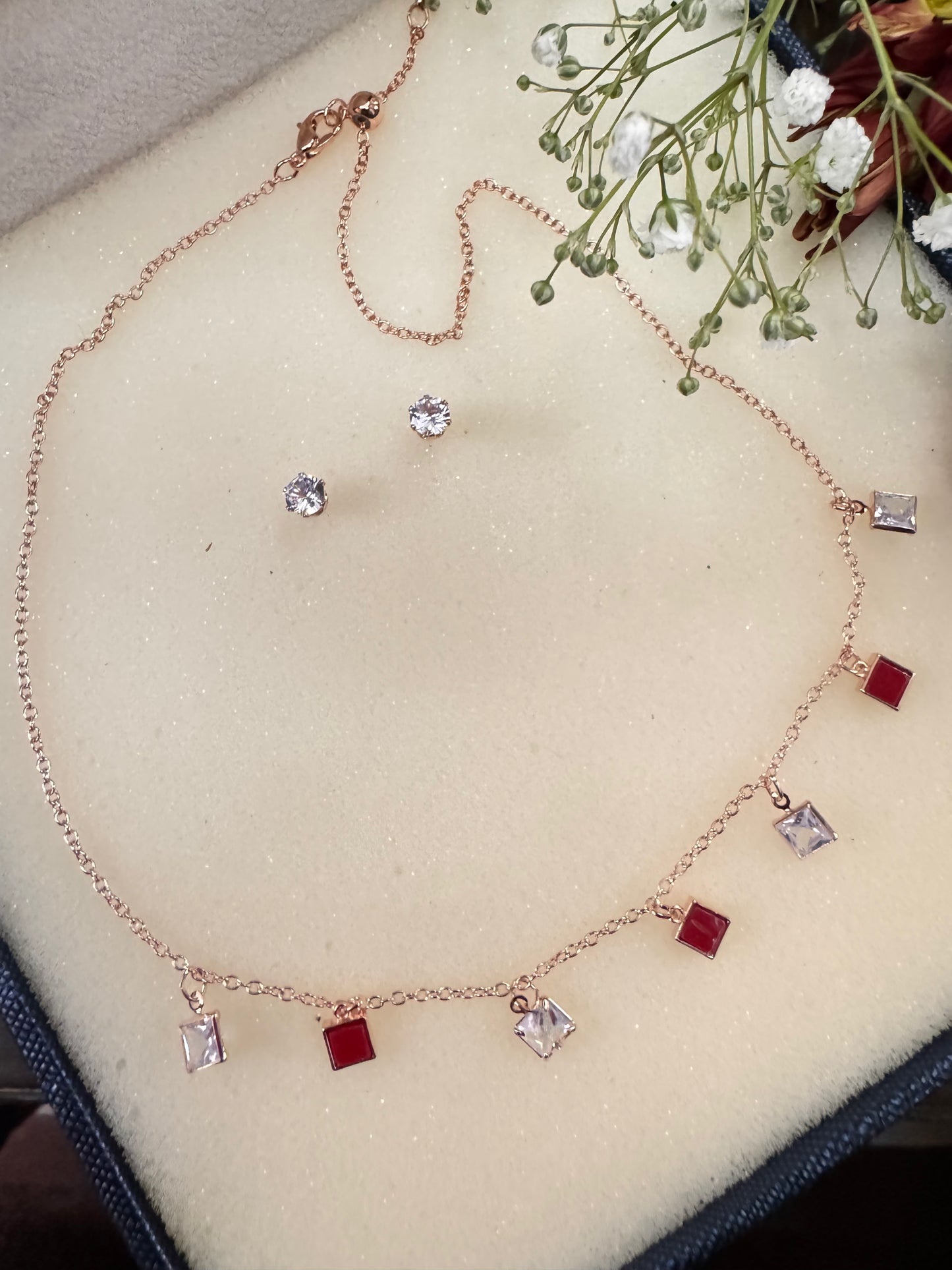 Scarlet Sparkle Necklace Set