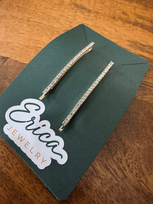 Classic Crystal Bar Hairpins