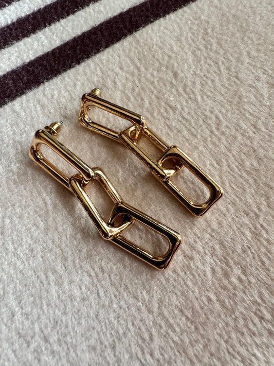 Gold Interlink Earrings Small