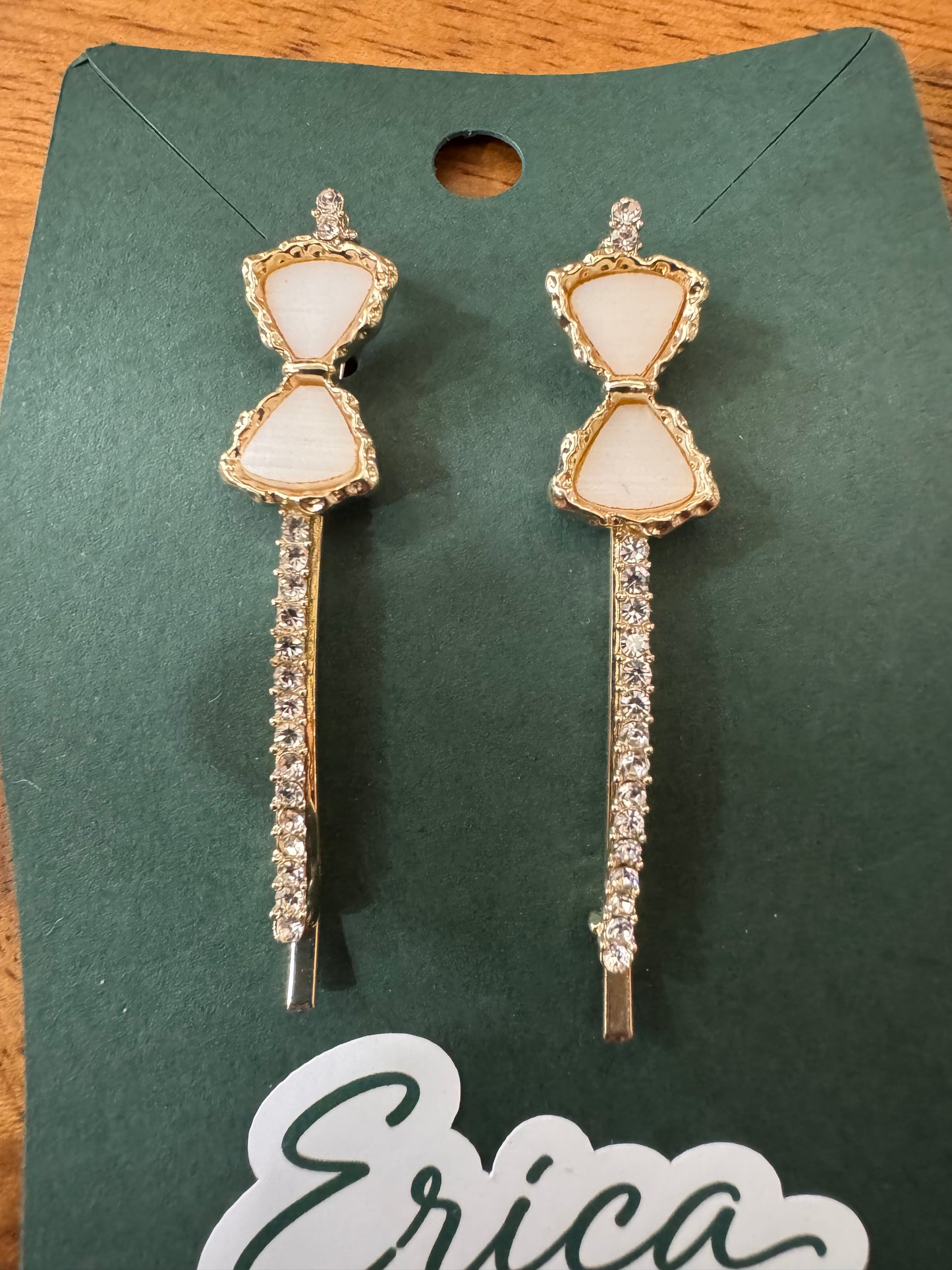 Dainty Crystal Bow Hairpins