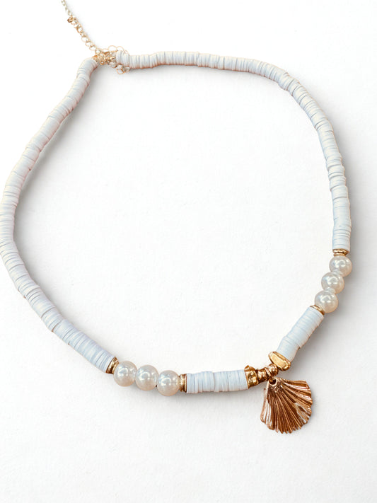 Golden Seashell Charm Necklace