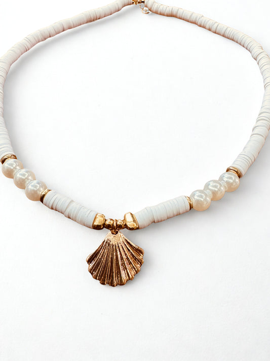 Golden Seashell Charm Necklace