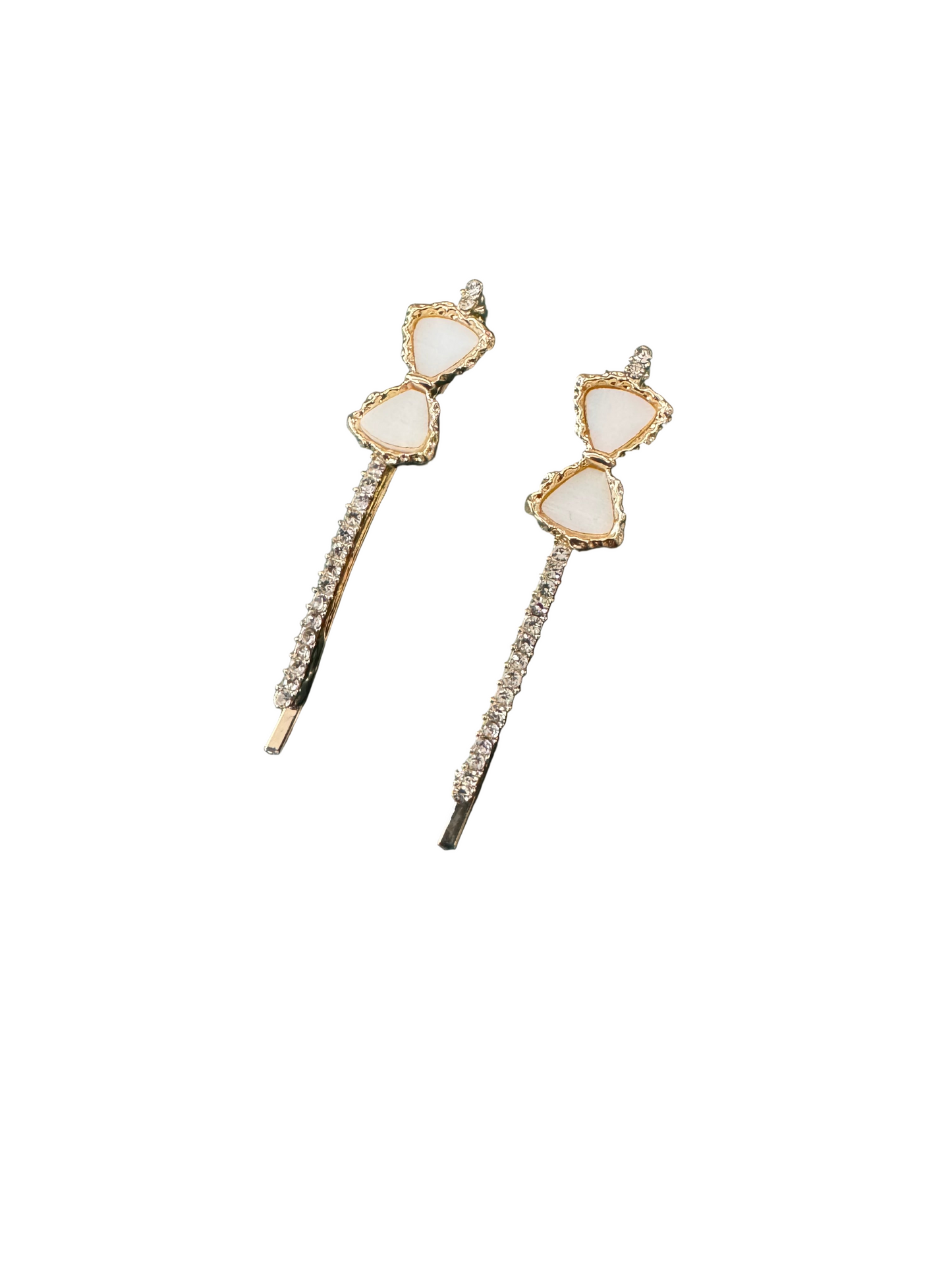Dainty Crystal Bow Hairpins