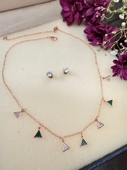 Emerald Apex Necklace 
Erica Jewelry India Dainty Everyday Minimal  Gold  Silver Jewelry