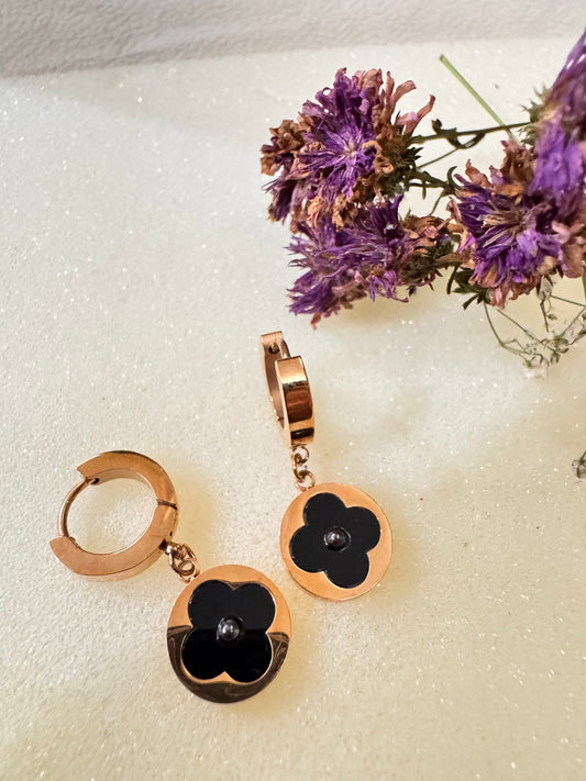 Rosegold Floral Mini Hoops