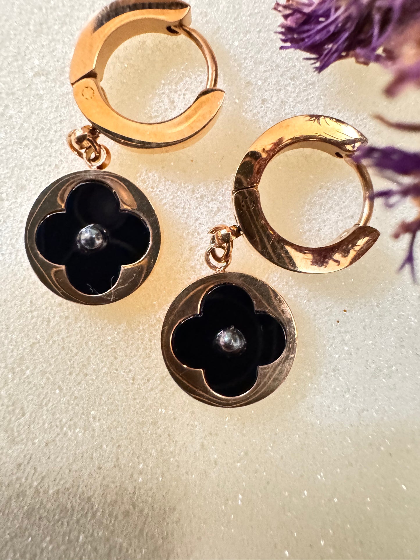 Rosegold Floral Mini Hoops