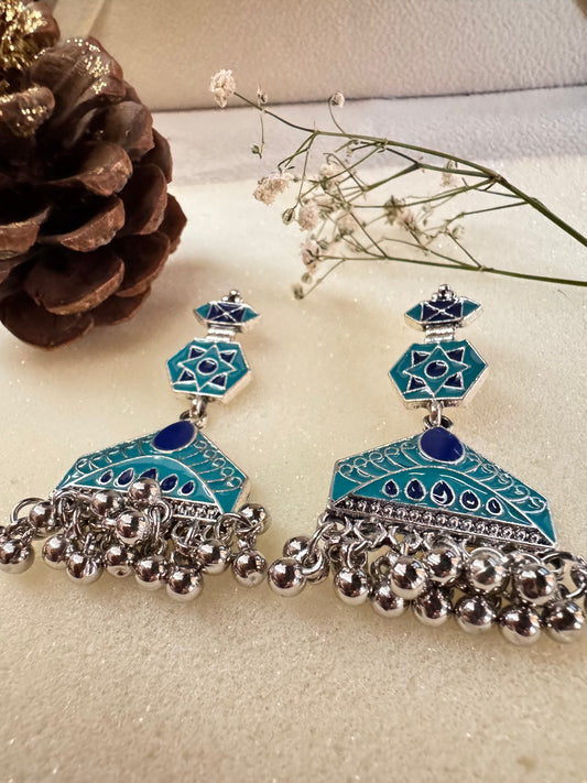 Zariya Turquoise Oxidized Danglers