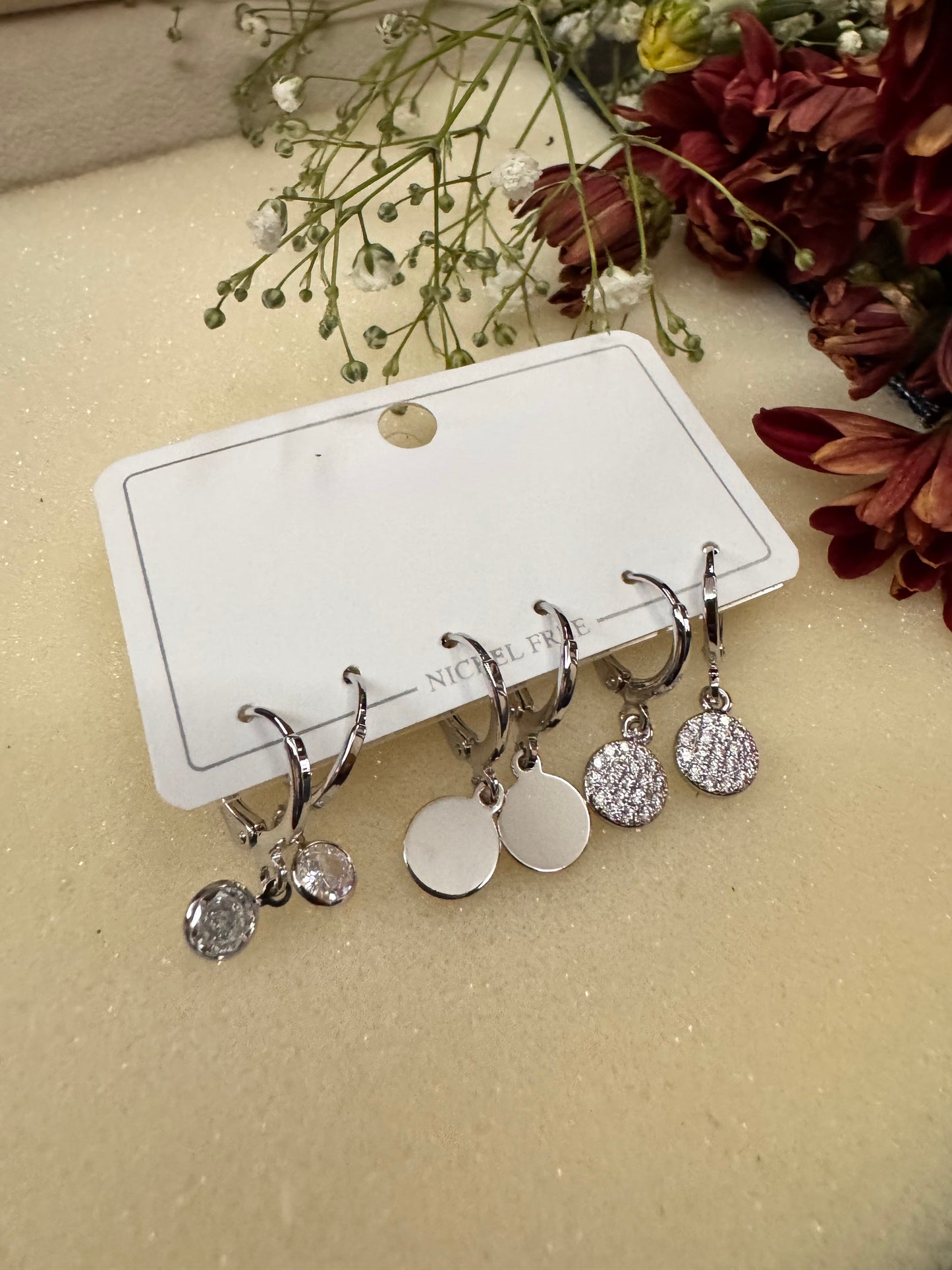 Radiant Drop Trio Earrings