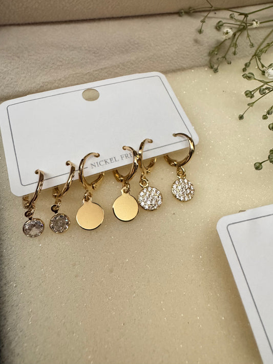 Radiant Drop Trio Earrings