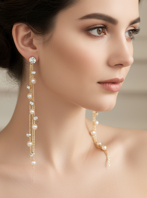 Moonlit Drizzle Tassel Earrings