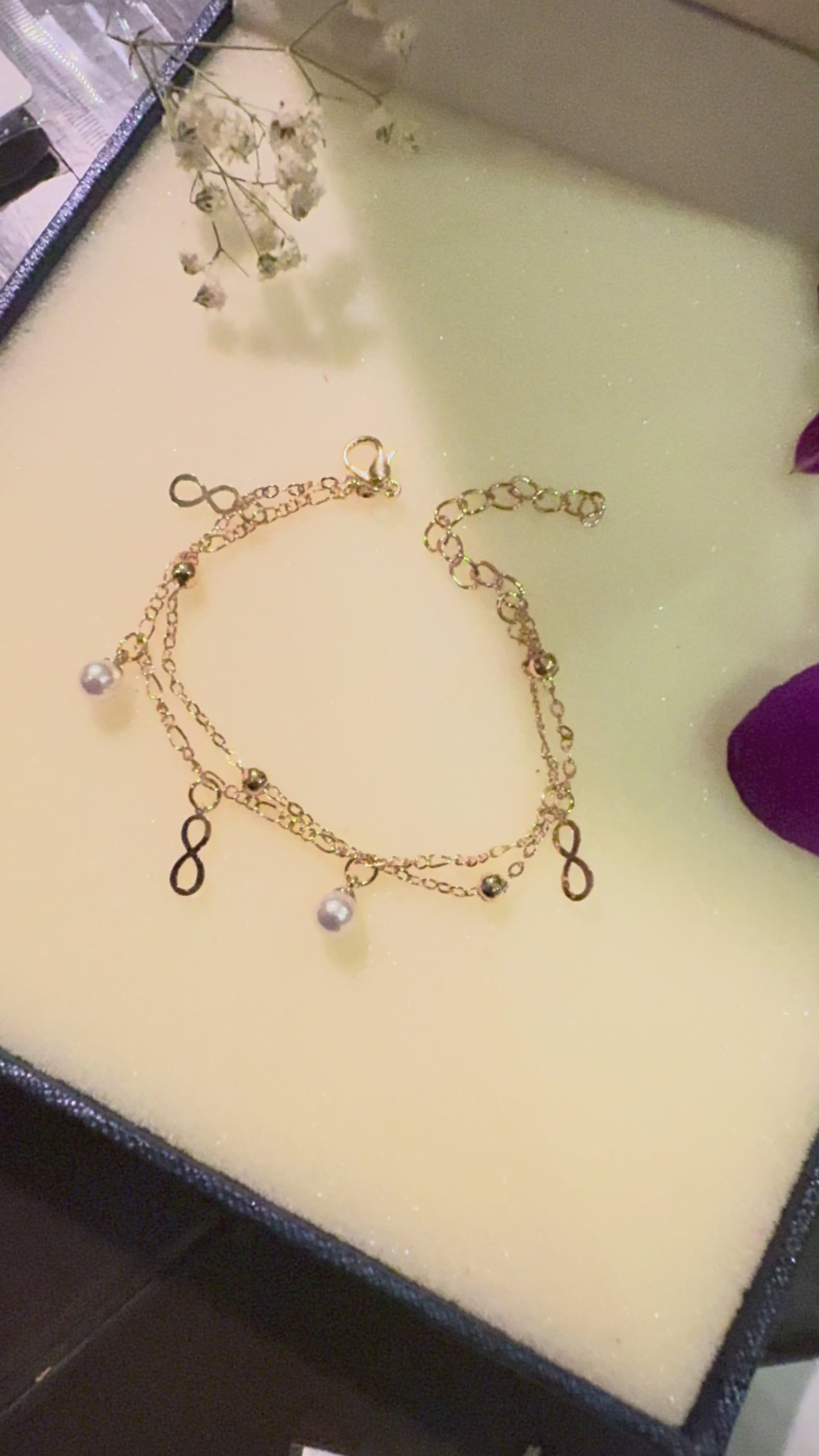 Infinity Pearl Layered Bracelet Erica Jewelry India Dainty Everyday Minimal  Gold Silver Jewelry